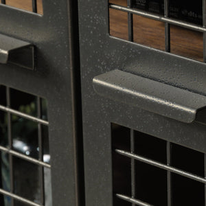 English Elm Credenza, Modern Industrial Media Console For Tvs Up To 60" With Stylish Brown Finish & Storage Solutions B356P402749