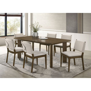 English Elm Crispin White Oak Veneer Rectangular Dining Table Seats Six for Modern Spaces B062P447971