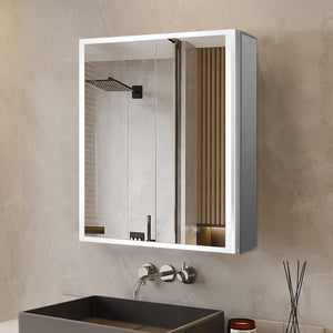 English Elm Mesa Frameless Led Medicine Cabinet with Defogger Aluminum Build for Modern Bathrooms B2731P478360