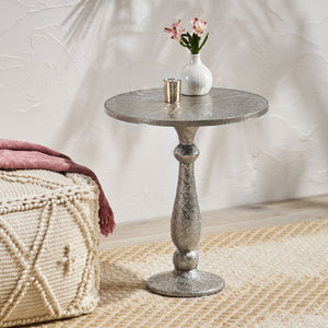 Christopher Knight Home® - Noble House - Desmet Boho Glam Iron Accent Table, Silver