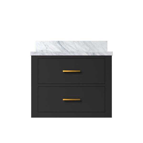 English Elm Black 24" Single Bath Vanity With Acrylic Top – Compact Design, Soft-Close Features, Fully Assembled B2731P257902