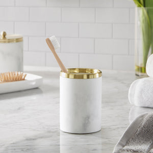 Croscill Corsica Glam/Luxury Gold Marbled Resin Tumbler CC71-0039 Gold