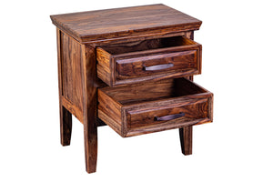 Porter Designs Porter Sonora Solid Sheesham Wood Nightstand With Rustic Gold Hardware For Timeless Bedside Storage Brown Wood 04-196-04-9740
