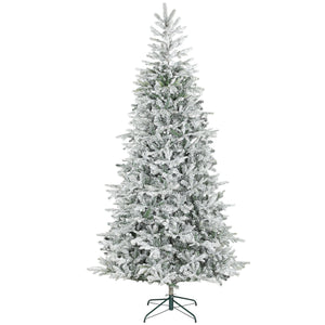 English Elm Homcom 9 Foot Frosted Artificial Spruce Tree with 2514 Flocked Tips Easy Setup W2225P485606