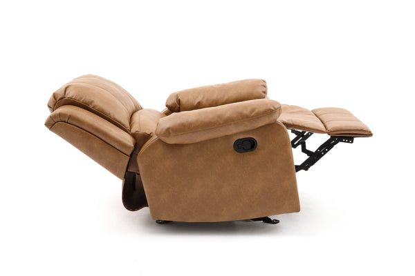 English Elm Charlotte Faux Leather Glider Recliner with Pub Back and Plush Cushion Support B050P322573