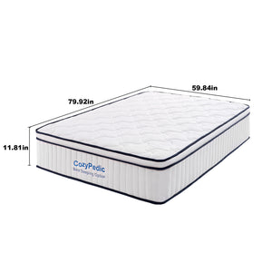 English Elm 12 Inch Queen Hybrid Mattress Memory Foam Pocket Springs Medium Firm Cooling W2699P399182