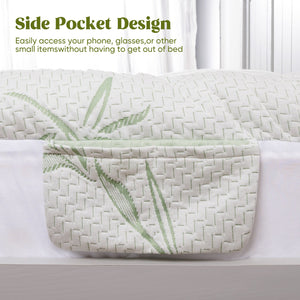 English Elm Bamboo Waterproof Mattress Protector Queen - 21" Deep Pocket, 1000g Plush Fill, Quiet TPU Barrier T3950P399703