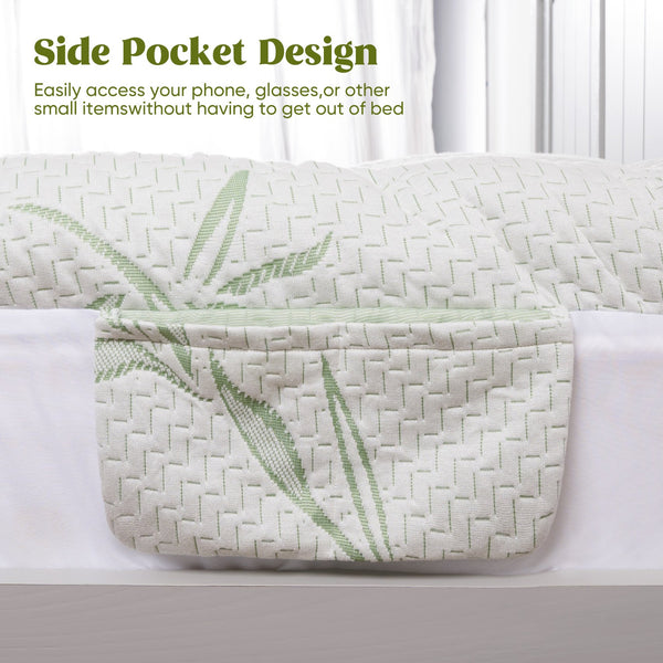 English Elm Bamboo Waterproof Mattress Protector Queen - 21" Deep Pocket, 1000g Plush Fill, Quiet TPU Barrier T3950P399703