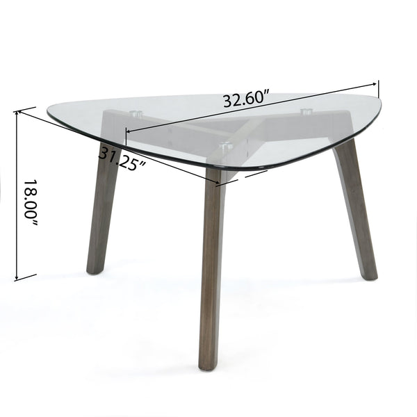English Elm Christopher Knight Home® - COFFEE table with low-profile modern wood design, 37" L x 36" W sleek accent for living rooms Grey 68681.00GRY