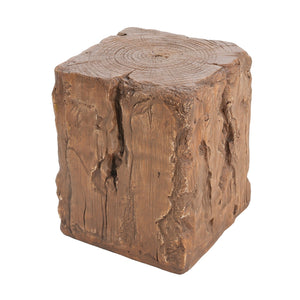 English Elm Christopher Knight Home® - Amira Magnesium Oxide Stump Side Table Brown — All-Weather, Eco-Friendly Rustic Plant Stand Durable N775P300868B