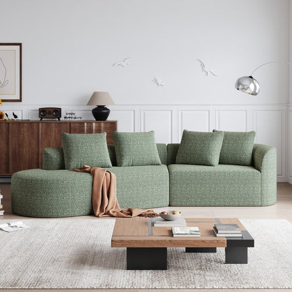 English Elm Modern Oversized Sectional Sofa - 112-Inch Chenille Cloud Couch With 4 Pillows For Ultimate Comfort P1 W834P323321-GIGA