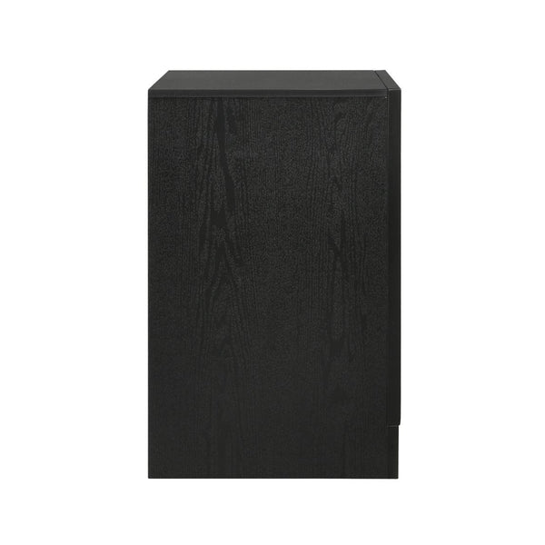 English Elm 2 Chic Two-Drawer Nightstand with Sparkling Acrylic Panels and Faceted Crystal Hardware for Glam Bedrooms Black B016P255583