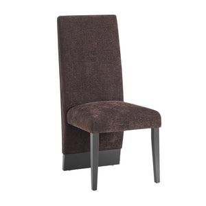 English Elm STACEY Modern Brown 2PK Dining Chairs - Solid Wood & MDF, Bouclé Polyester Upholstery, Tall Back Elegance B201P311872
