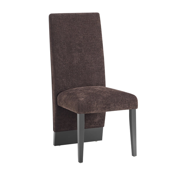 English Elm STACEY Modern Brown 2PK Dining Chairs - Solid Wood & MDF, Bouclé Polyester Upholstery, Tall Back Elegance B201P311872