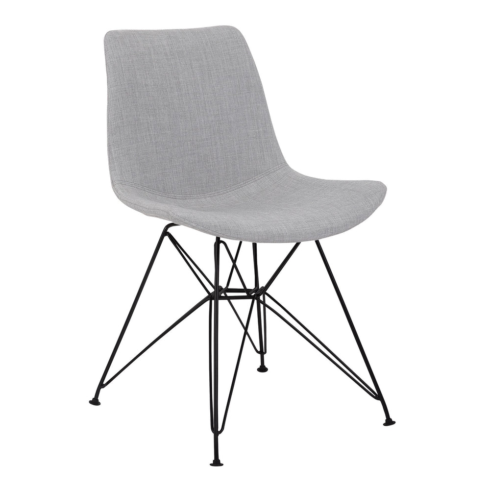 English Elm Palmetto Contemporary Gray Fabric Dining Chairs with Sleek Metal Legs Set of 2 B2736S00024
