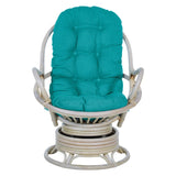 OSP Home Furnishings Lanai Rattan Swivel Rocker Blue