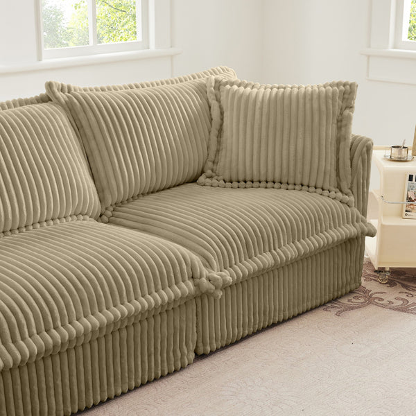 English Elm Koala Corduroy Sectional Sofa Deep Seat High Back Right Facing Living Room Piece W3041P272931