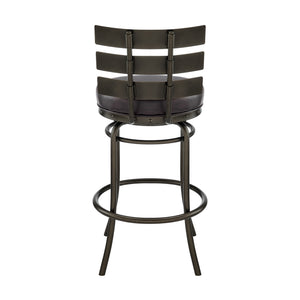 English Elm Tatyana Swivel Barstool Faux Leather Seat Mocha Frame for Kitchen or Home Bar B2736P464849