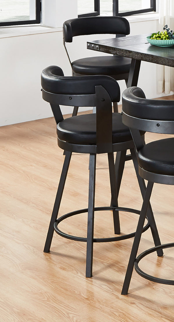 English Elm 2pc Pub Height Swivel Counter Stools with Padded Seats & Backs, 360° Rotation, 21"W x 37"H B011P405688
