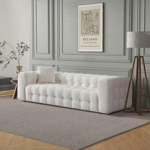 English Elm Eden Boucle Chesterfield Sofa Tufted Button Back Rolled Arms for Living Room B183P231861