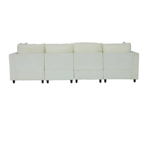 English Elm 2163bg-4p,left,right,middle*2 Modular Corduroy Sectional Sofa with Deep Cushioned Seating W308S00147