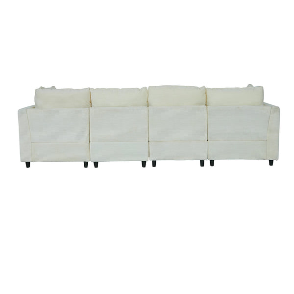 English Elm 2163bg-4p,left,right,middle*2 Modular Corduroy Sectional Sofa with Deep Cushioned Seating W308S00147