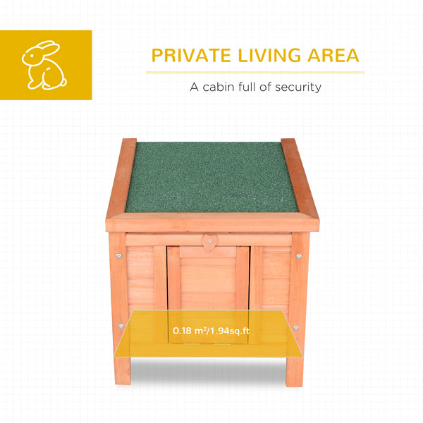 English Elm Wooden Outdoor Pet Hutch with Asphalt Roof Raised Floor and Ramp for Small Animals T3971P383374