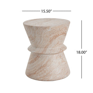 English Elm Christopher Knight Home® - Outdoor/Indoor Lightweight Concrete Side Table - Elegant Travertine Finish For Versatile Use N773P253806Z