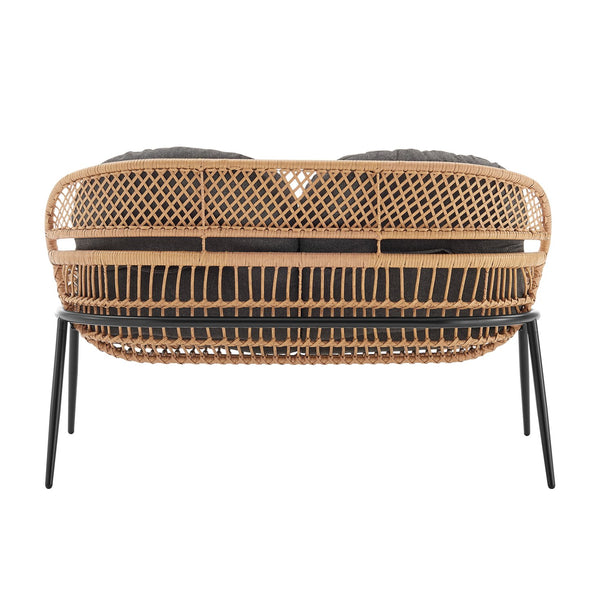 English Elm Pine 4-Piece Conversation Set with UV-Resistant Waterproof Fabric, Removable Cushions & Glass Top Grey B365P397655