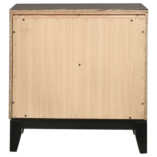 English Elm Stephan Grey Oak modern 2-drawer nightstand with sleek metal handles, spacious storage, organic texture finish B062P333434