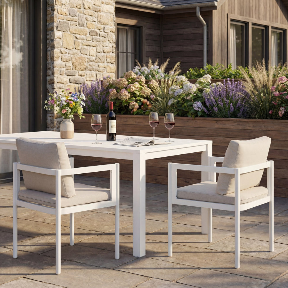 English Elm Outdoor Aluminum Patio Dining Chairs Set of 2 with Cushions Rust Proof Frame N779P369116W