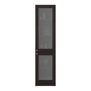 English Elm Butte Tall Two-tone Oak Bookcase with Concealed Doors and Open Shelves for Home Office B097P480471