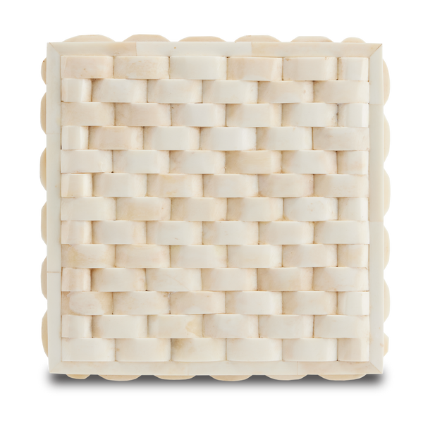 Felice Decorative Box Set of 2 - Handcrafted Sheesham Wood with Unique Bone Inlay Design, Ivory