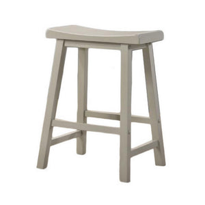 English Elm 24 Inch Backless Saddle Seat Counter Stools Set of 2 Solid Wood Kitchen Island Seating B056P416827