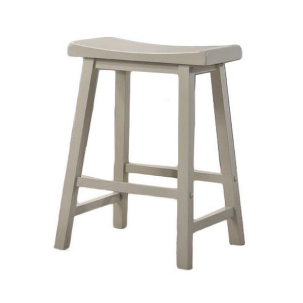 English Elm 24 Inch Backless Saddle Seat Counter Stools Set of 2 Solid Wood Kitchen Island Seating B056P416827