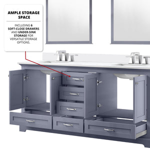 English Elm Dark Grey Double Bath Vanity 72 in W x 22 in D with Cultured Marble Top, Solid Wood, Soft-Close Storage Designed for Durability and Easy Installation B2731P258393