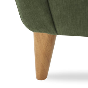 English Elm Accent Armchair Upholstered Low Profile Reading Chair with Lumbar Pillow Modern Living Room Seat Green W2308P462509
