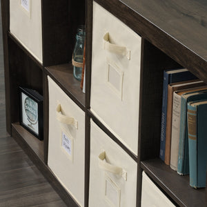 English Elm 8-Cube Organizer Brown finish - 8-Compartment Engineered Wood Storage with Removable Bins, 31"x15"x58" B356P402702
