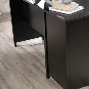English Elm L-Shaped Desk - Stylish Black Finish With Spacious Surface, Storage Drawers & Cord Management For Efficiency B356P367875