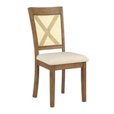 Homelegance By Top-Line Delroy Cane Accent X-Back Dining Chairs (Set of 2) Oak Rubberwood