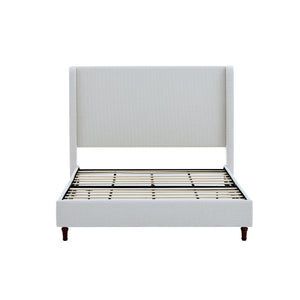 English Elm Harper Upholstered Bed With 54" Tall Headboard, Cream Boucle, Easy Assembly, No Box Spring Needed B083P331957