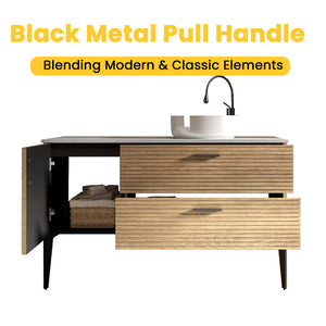 English Elm Grace Floating Walnut Vanity with Solid Surface Sink and Soft Close Storage Drawers W1865S00205