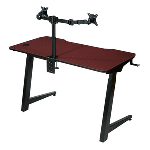 OSP Home Furnishings Arena 1337 Battlestation Gaming Desk Red Carbon Fiber/Black