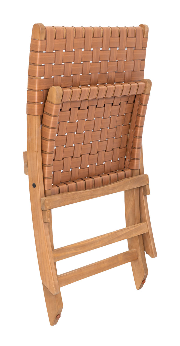 Zuo Modern Sunflare Lounge Chair In Elegant Brown – Premium Acacia Wood & Synthetic Rattan For Chic Interiors Brown Solid Acacia Wood,100% Polyethylene 704161-zuo-modern