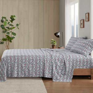 English Elm 4 Pcs Cal King Sheet Set - Soft Grey Flannel Bedding For Ultimate Comfort & Warmth In Winter! B035P319790