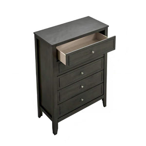 English Elm Daniel Assembled 5-Drawer Chest with English Dovetail Drawers, Metal Hardware & Solid Wood Frame Gray 51 L x 34 W x 18 H B078P400742