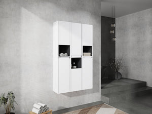 English Elm 12" Bathroom Side Cabinet - Sleek Wall-Mounted Storage With Soft-Close Doors & Modern Design W999S00283