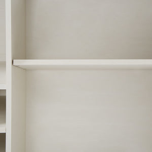 English Elm White Faux Rattan Barn Door Wine Cabinet with 20-Bottle Rack, Glass Holders & Adjustable Shelves W2702P183969