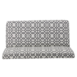 English Elm 50'' Geometric Gray Polyester Loveseat with Matte Black Legs for Modern Living N771P376540S