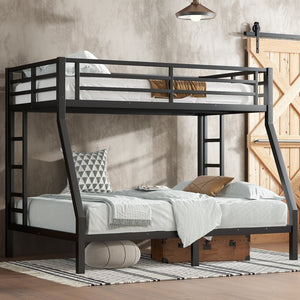 English Elm Metal Twin Over Full Bunk Bed For Teens And Adults - Durable, Space-Saving, Noise-Reducing Design! W1580P368409